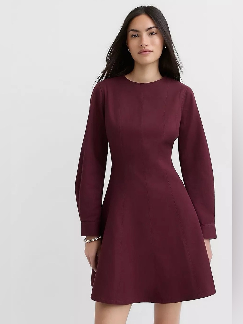 Seamed Barrel Sleeve Mini Dress LOFT
